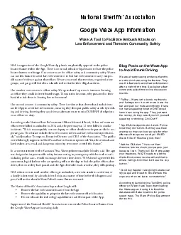 NSA is supportive of the Google Waze App but is emphatically opposed t