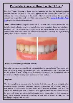 Porcelain Veneers: How To Get Them?