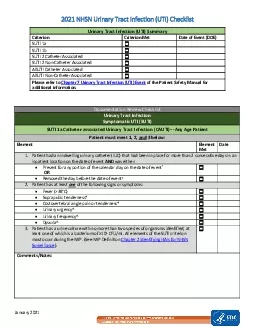 1 NHSN Urinary Tract Infection UTI Checklist