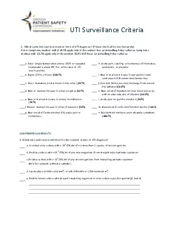 UTI Surveillance Criteria