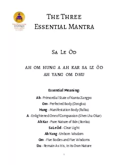 ah  om  hung  a  ah  kar  sa  le  d  ah  yang  om  dhu Essential Meani