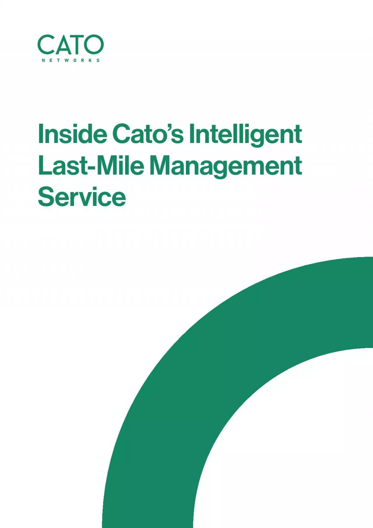 PDF-Inside Cato146s Intelligent LastMile Management Service