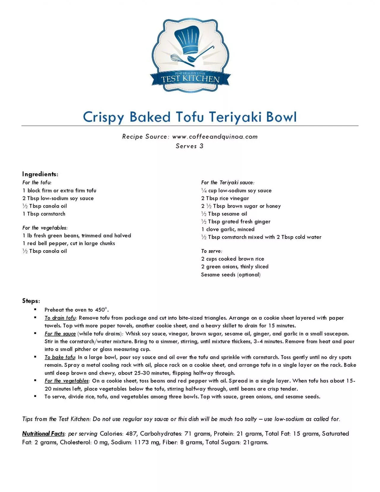 PDF-Crispy Baked Tofu Teriyaki Bowl