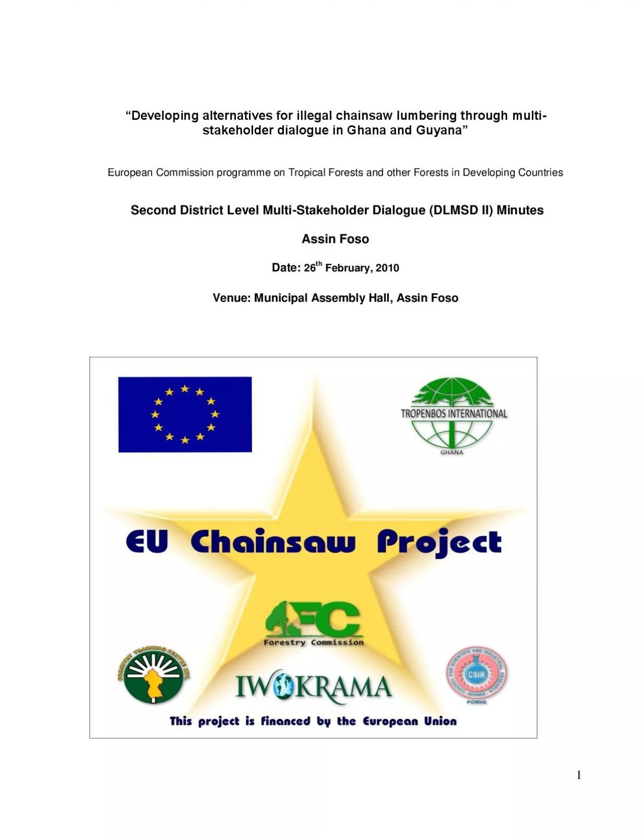 PDF-Developing alternatives for illegal chainsaw lumbering through multi