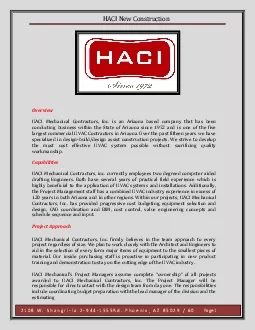HACI New ConstructionOverviewHACI Mechanical Contractors Inc is an Ari