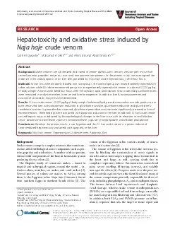 RESEARCHOpenAccessHepatotoxicityandoxidativestressinducedbyNajahajecru