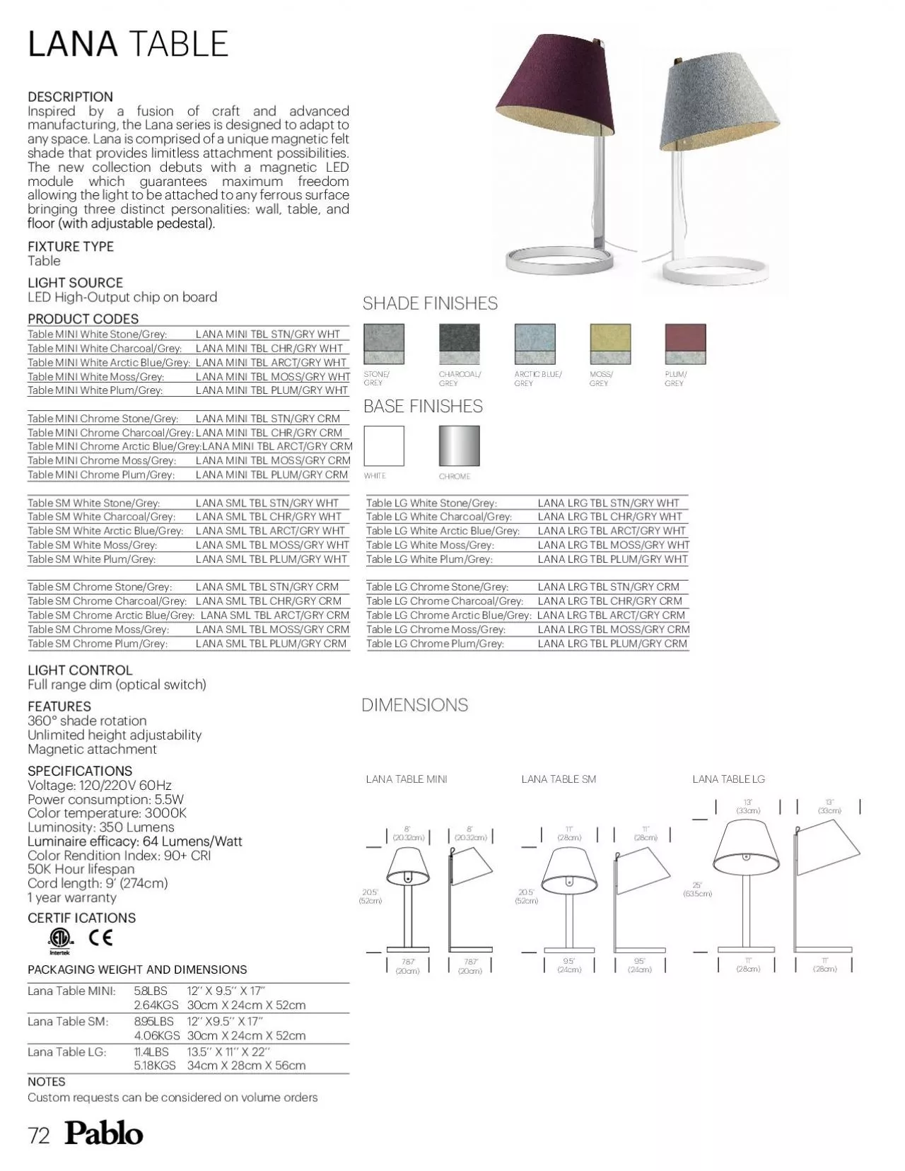 PDF-LANA TABLESHADE FINISHSBASE FINISHS