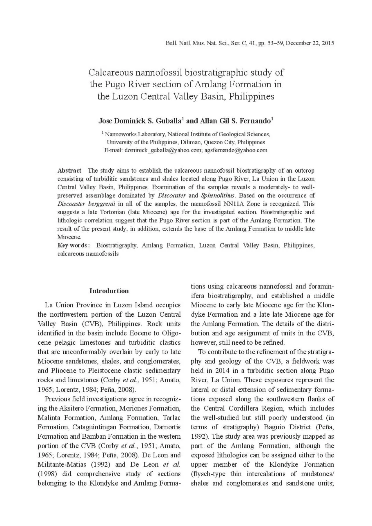 PDF-Bull Natl Mus Nat Sci Ser C 41 pp 5315059 December 22 2015the Pugo Riv