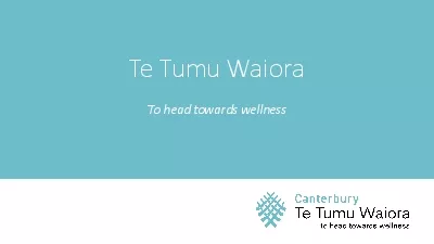 Te TumuWaioraTo head towards wellness