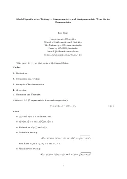 ModelSpecicationTestinginNonparametricandSemiparametricTimeSeriesEcono