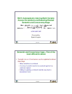 MUVI Automatically Inferring MultiVariable Access Correlations and De