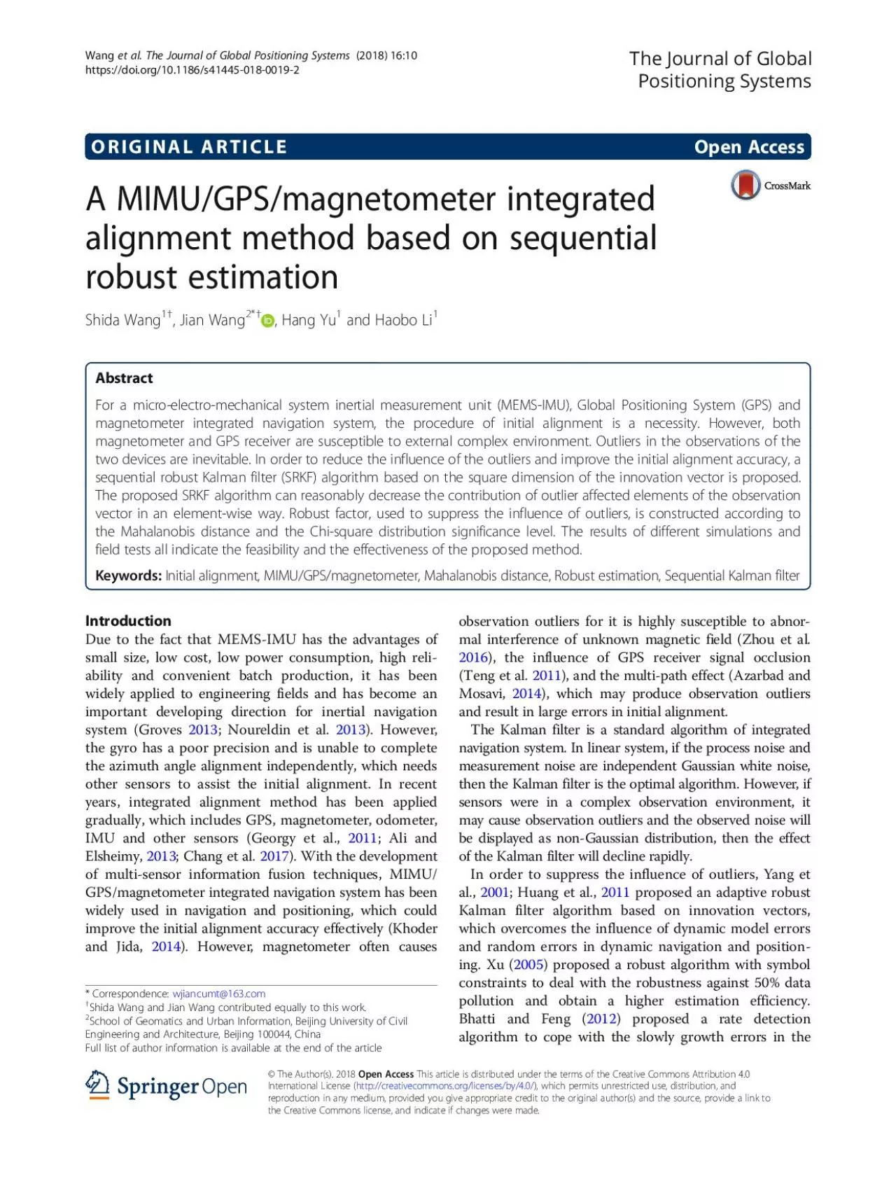 PDF-GPSINSintegratedsystemInrecentyearssomescholarshaveproposedtotaketheM