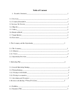 Table of Contents