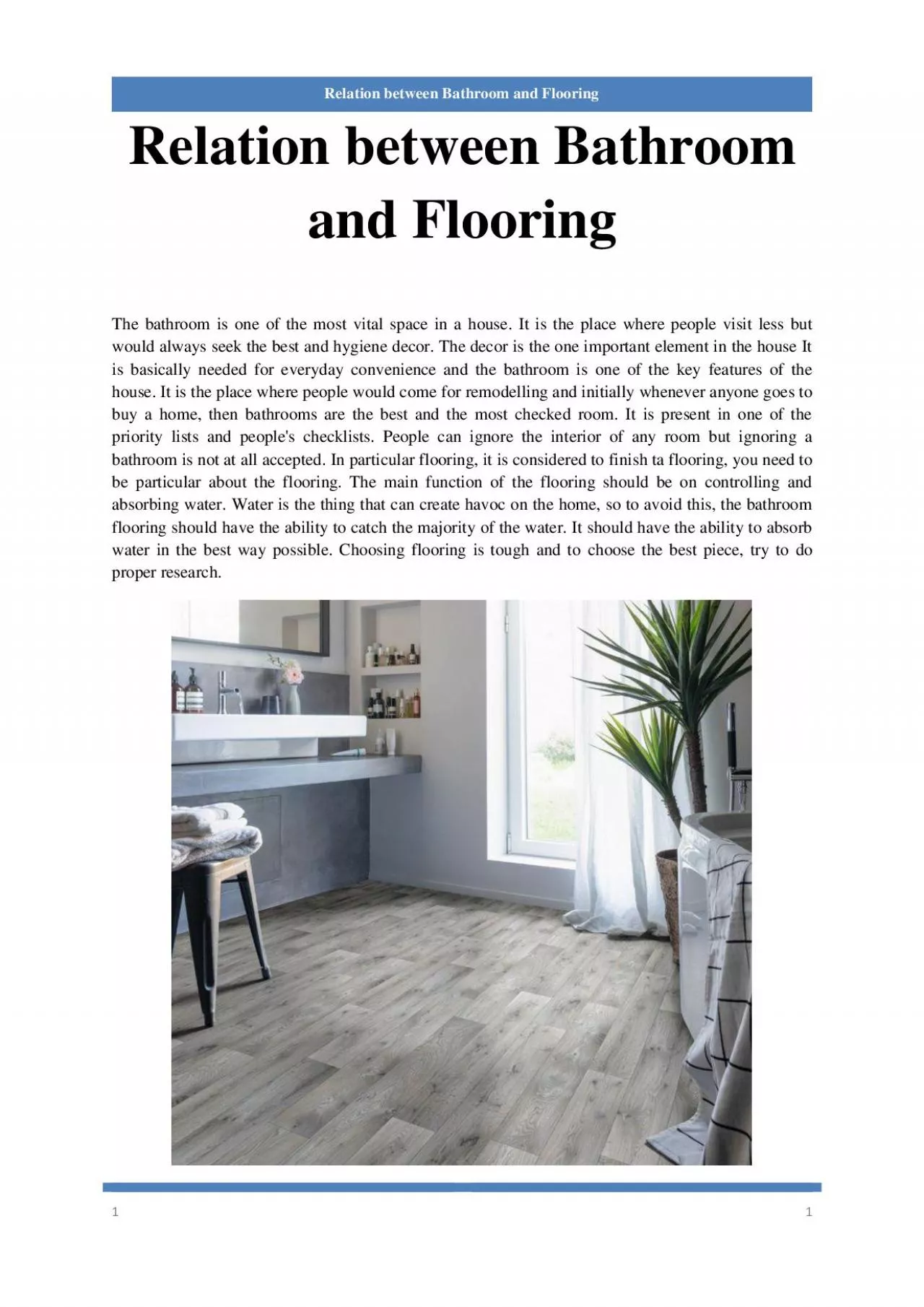 PDF-Relation between Bathroom and Flooring