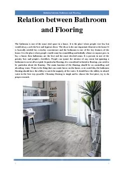 Relation between Bathroom and Flooring