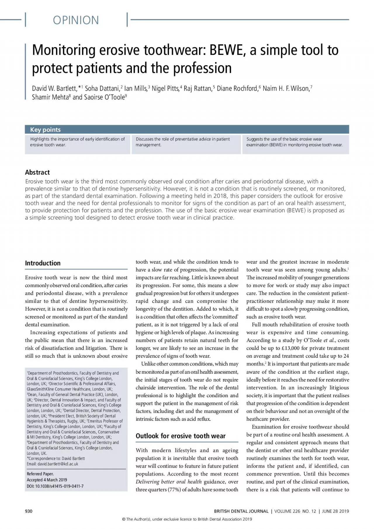 PDF-Monitoring erosive toothwear BEWE a simple tool to