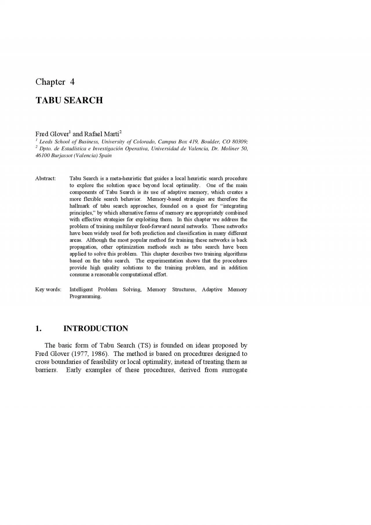 PDF-4 Tabu Search local optimum in most cases will not be a global optimum