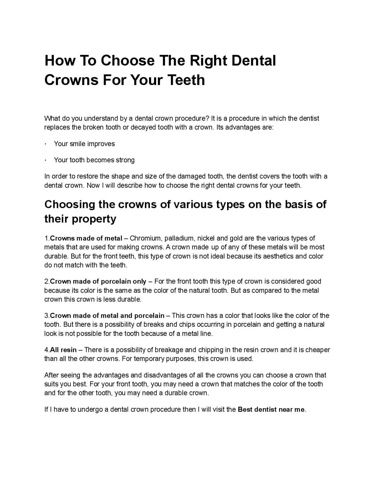 PDF-How To Choose The Right Dental Crowns For Your Teeth