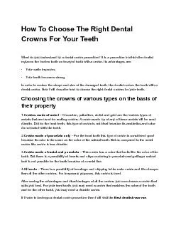 How To Choose The Right Dental Crowns For Your Teeth