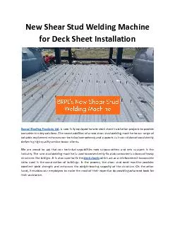 New Shear Stud Welding Machine for Deck Sheet Installation - Bansal Roofing