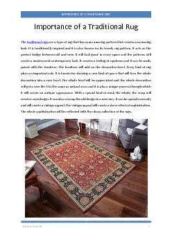 Importance of a Traditional Rug