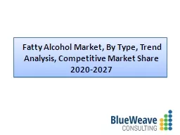 Fatty Alcohol Market Industry Trends & Forecast