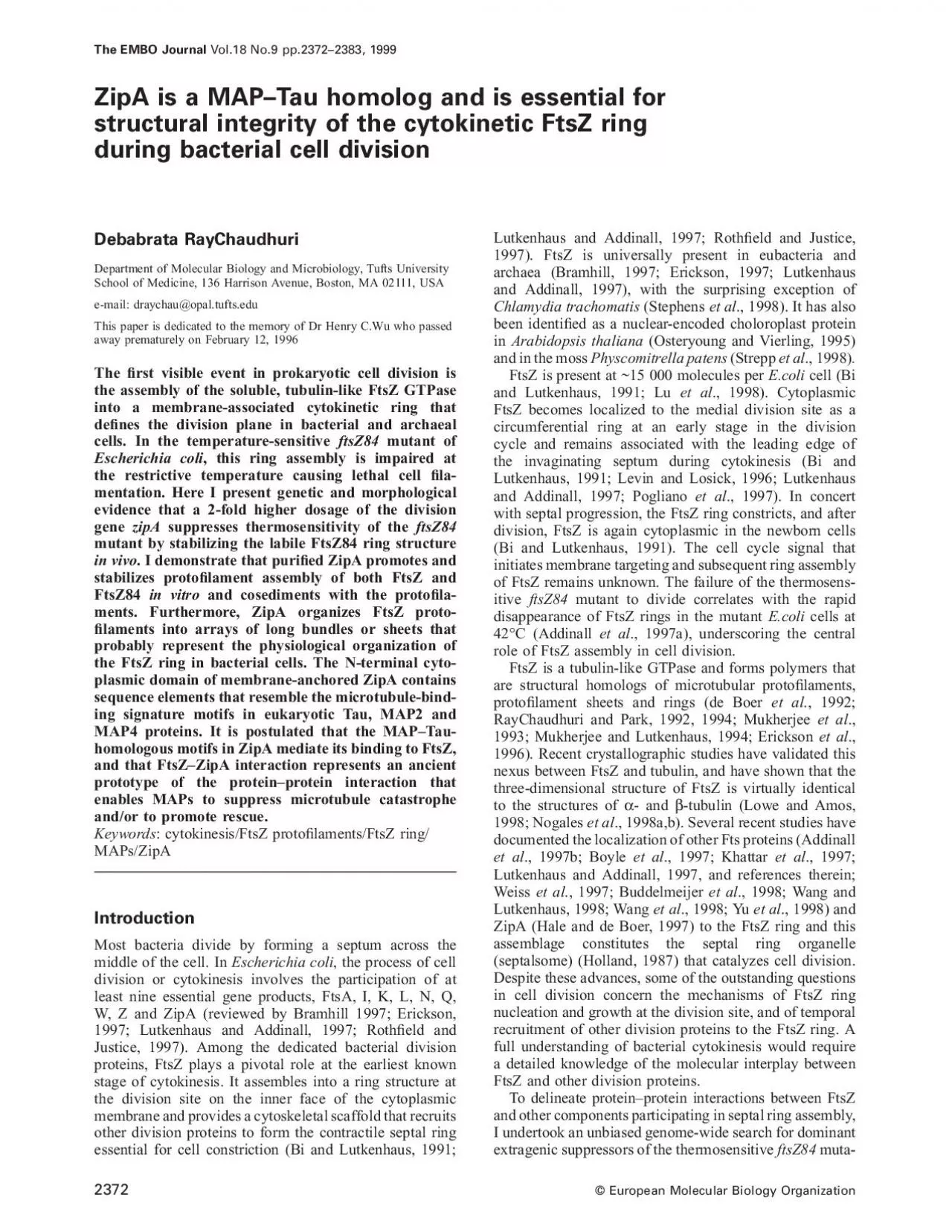 PDF-TheEMBOJournalVol18No9pp237223831999ZipAisaMAPTauhomologandisessential