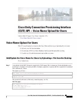 CiscoUnityConnectionProvisioningInterfaceCUTIAPIVoiceNameUploadforUs