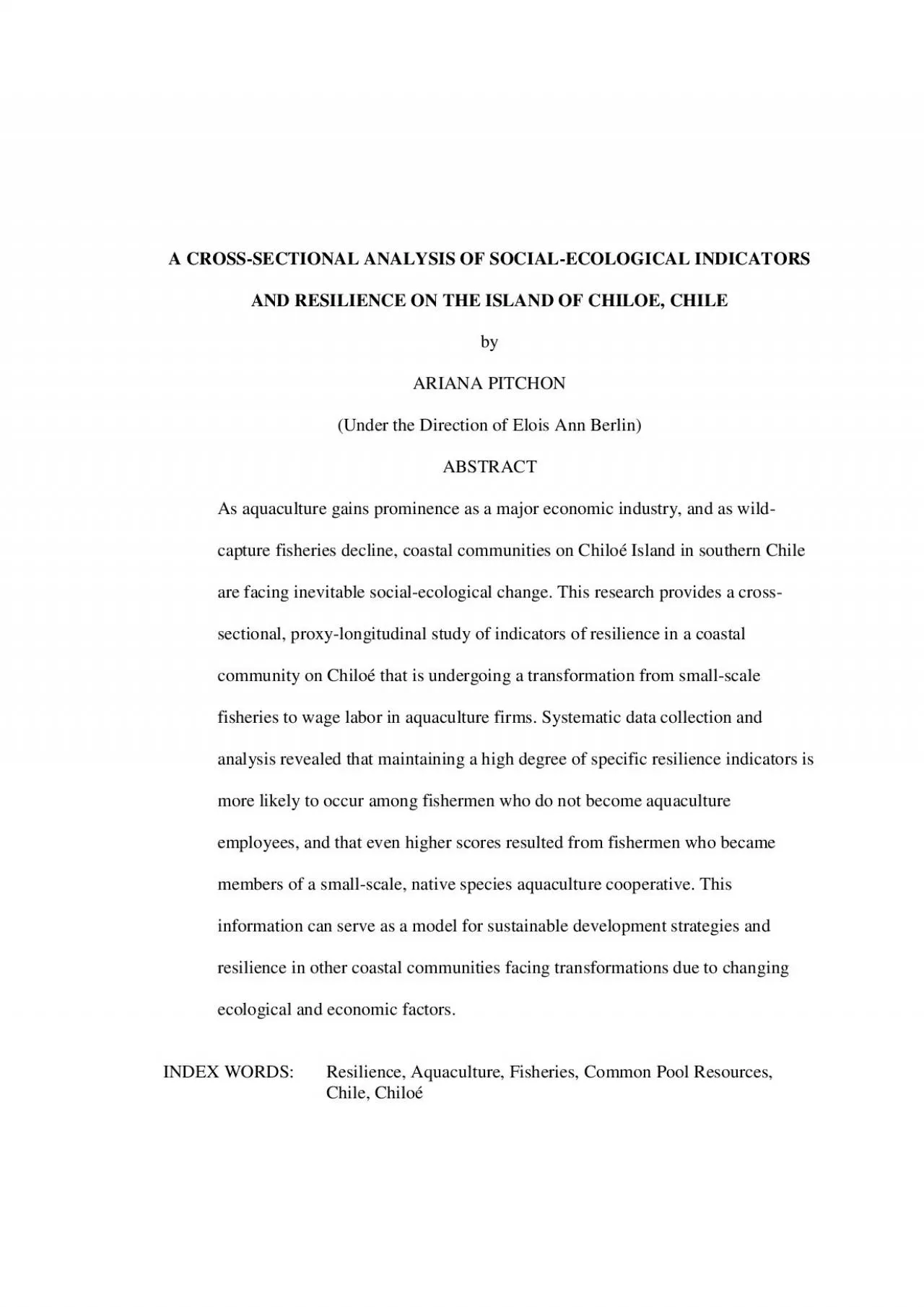 PDF-A CROSSSECTIONAL ANALYSIS OF SOCIALECOLOGICAL INDICATORS AND RESILIE