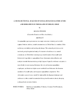 A CROSSSECTIONAL ANALYSIS OF SOCIALECOLOGICAL INDICATORS AND RESILIE