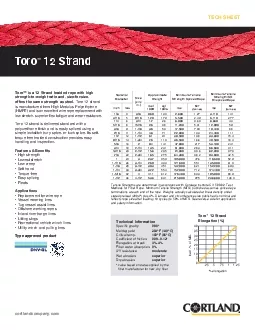 Toro153 is a 12 Strand braided rope with high