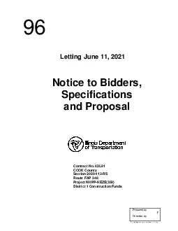 Letting June 11 2021Notice to Bidders Specifications  and Proposal