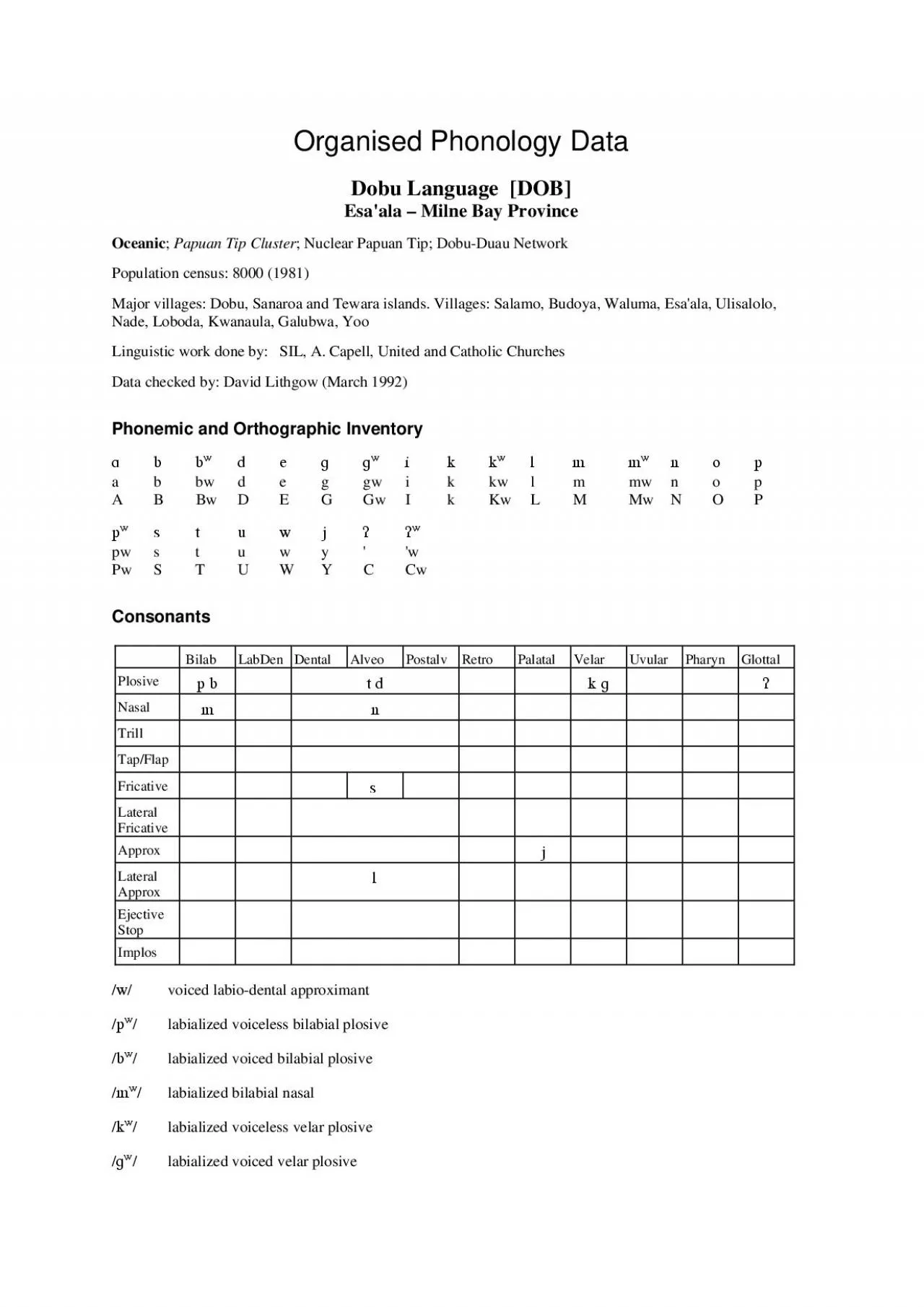 PDF-Organised Phonology Data