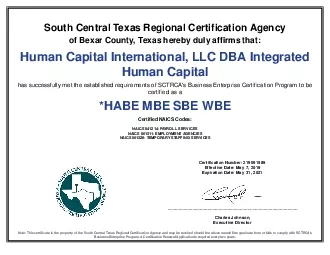 South Central Texas Regional Certification Agency