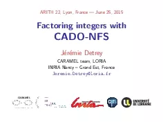 ARITH22LyonFranceJune252015FactoringintegerswithCADONFSJ19er19emieDet