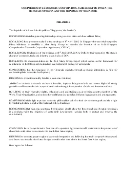 RATION AGREEMENT BETWEEN THE REPUBLIC OF INDIA AND THE REPUBLIC OF SIN