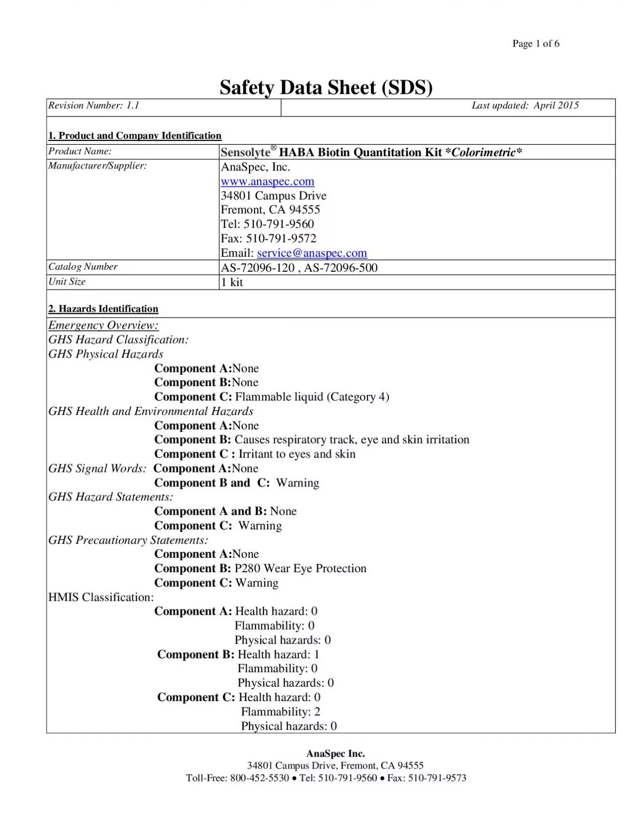 PDF-AnaSpec Inc 34801 Capus Dr Freont CA 94555