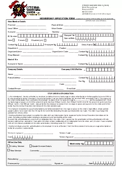 MEMBERSHIP APPLICATION FORM