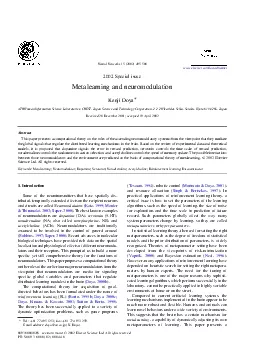 2002SpecialissueMetalearningandneuromodulationKenjiDoyaATRHumanInforma