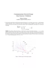 Communications Network Design Class Exercise  Solution