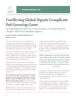 Conicting Global Signals Complicate Fed Guessing Game As Trade Digests Latest U