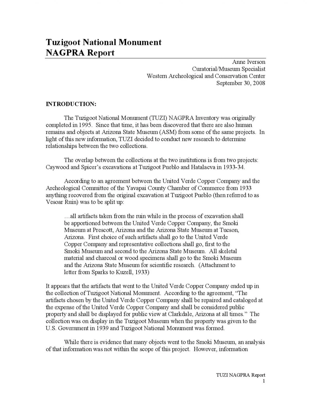 PDF-TUZI NAGPRA Report Because there are associations between the collecti