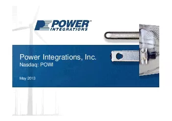 PDF-Power Integrations IncNasdaq POWIMay 2013