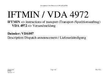 Description of DataTransfer via EDIFACT IFTM Daimler AG Page 149 May