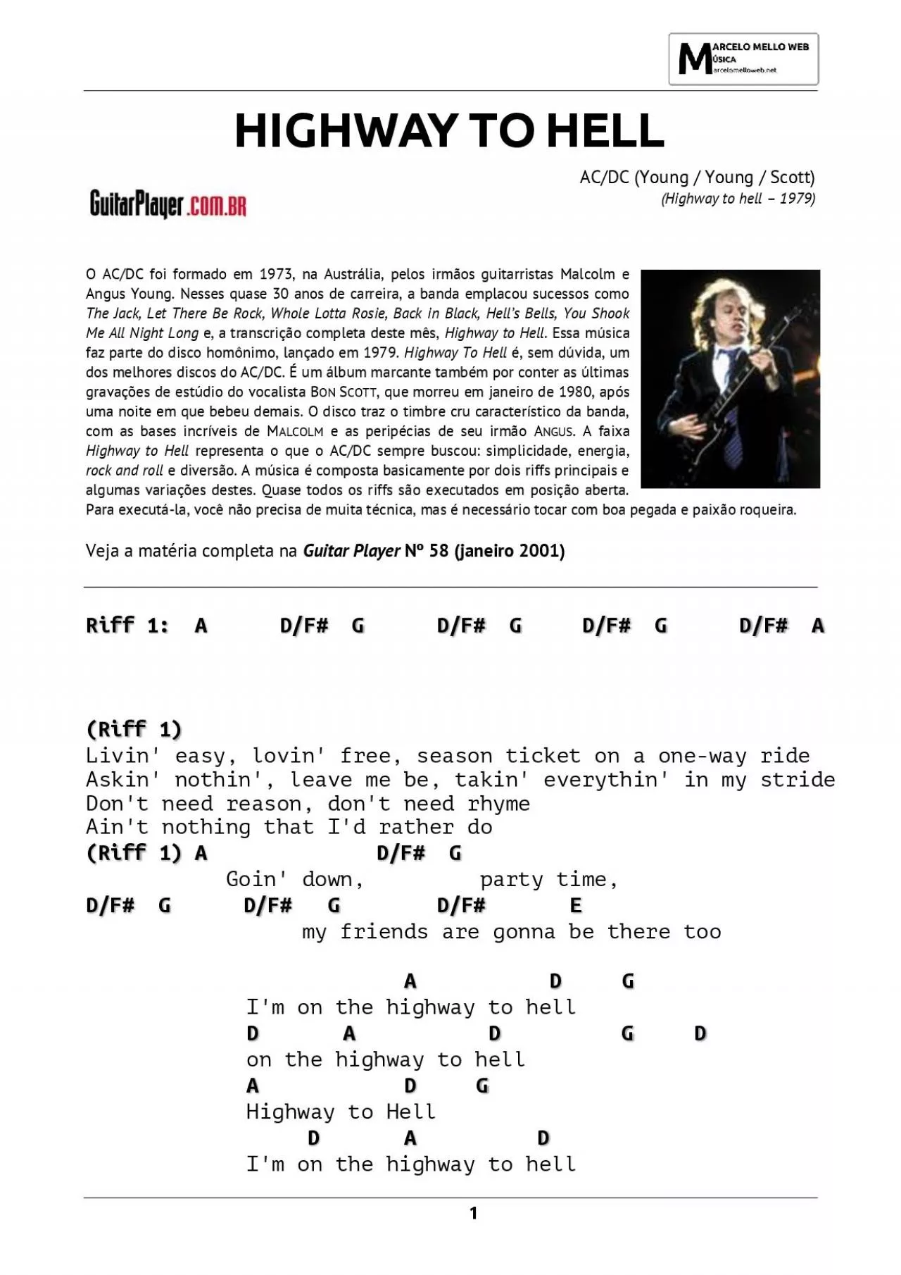 PDF-Highway to hell (Guitar Player)
