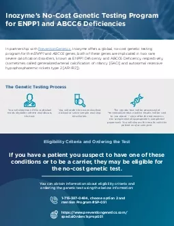 PDF-Inozyme146s NoCost Genetic Testing Program for ENPP1 and ABCC6 Defici