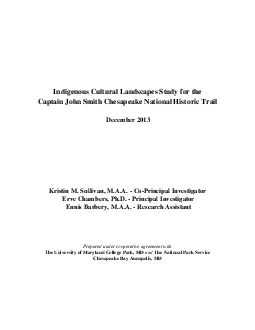 Indigenous Cultural Landscapes Study for the