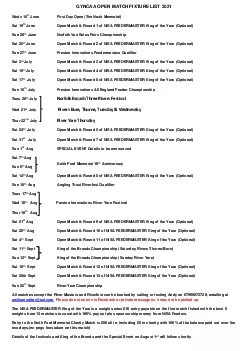 OPEN MATCH FIXTURE LIST