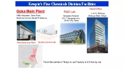 Kewpies Fine Chemicals Division Facilities