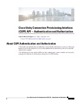 CiscoUnityConnectionProvisioningInterfaceCUPIAPIAuthenticationandAut